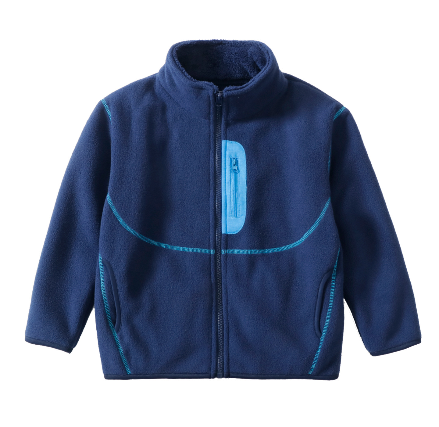 Toddler Boy Winter Fleece Jacket - เสื้อโค้ทขนแกะสองด้านสำหรับเด็กชายและเด็กหญิง พร้อมปกคอ ให้ความอบอุ่น สีสันตัดกัน เสื้อคลุมสำหรับเด็กวัยหัดเดิน ฤดูใบไม้ร่วง