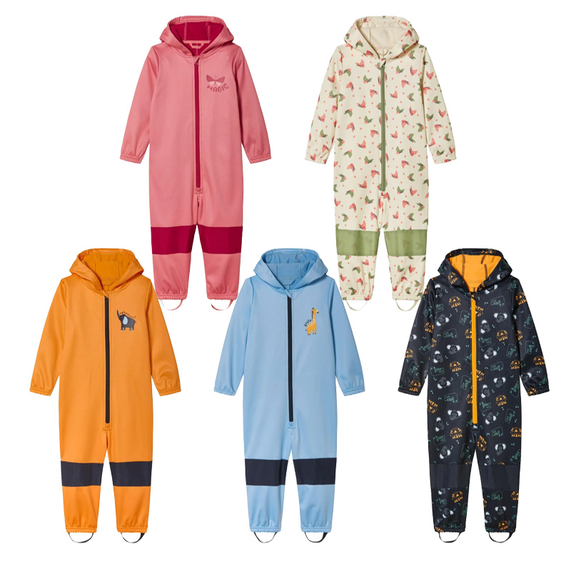 Cotton Baby Onesies Zipper - ชุดหมีเด็กแบบซอฟต์เชลล์สำหรับกิจกรรมกลางแจ้ง กันน้ำและระบายอากาศได้ดี