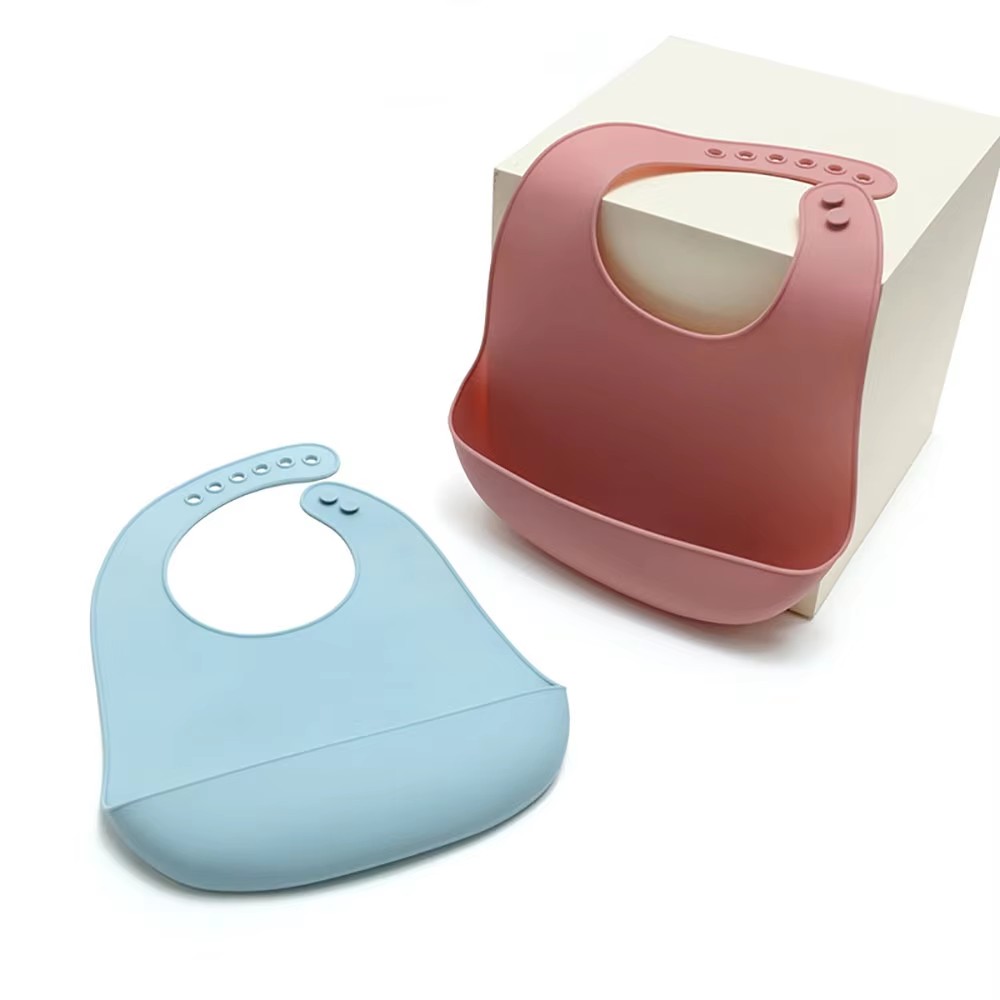Waterproof Baby Bibs Silicone - 1 ชิ้น ผ้ากันเปื้อนซิลิโคนเกรดอาหารสำหรับเด็ก ทำความสะอาดง่าย ผ้าซับน้ำลายกันน้ำ ผ้ากันเปื้อนซิลิโคนสำหรับเด็ก