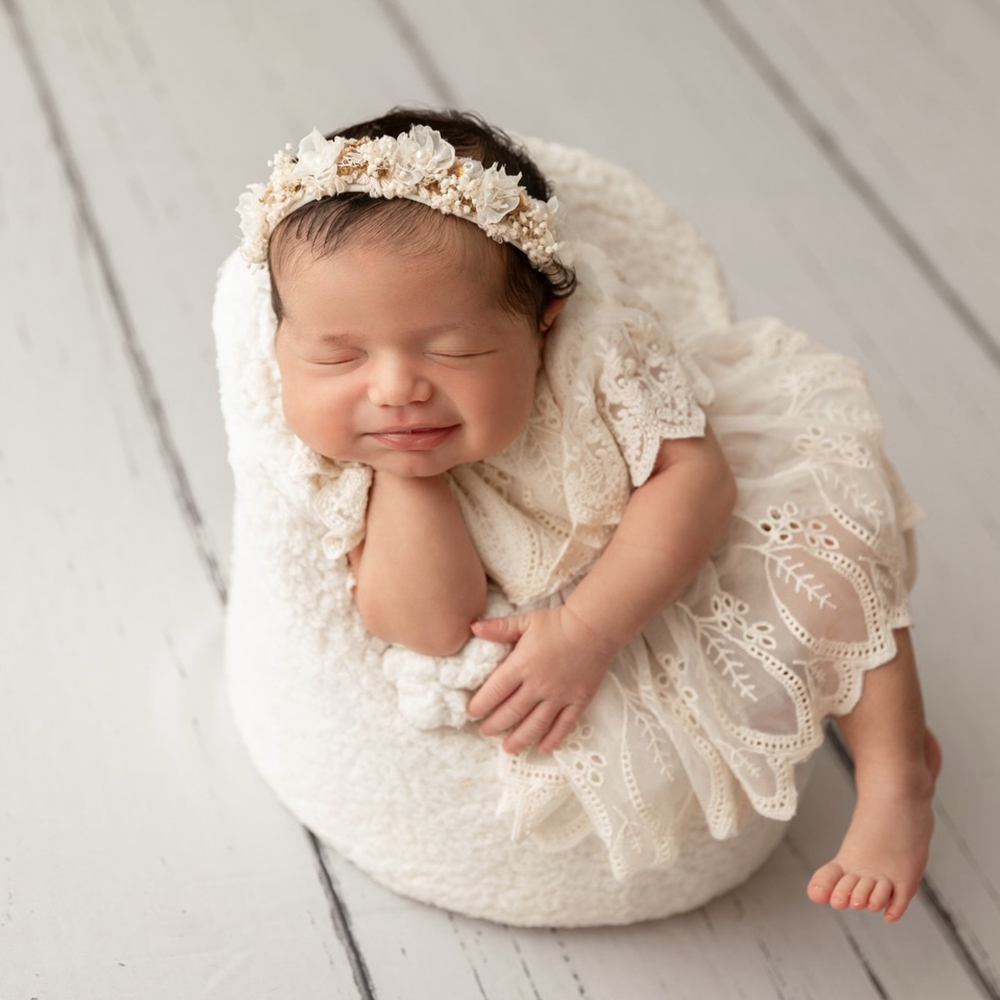 ชุดรอมเปอร์ปักลายสำหรับถ่ายภาพ - Newborn Baby Girl Romper Floral บทวิจารณ์และราคา