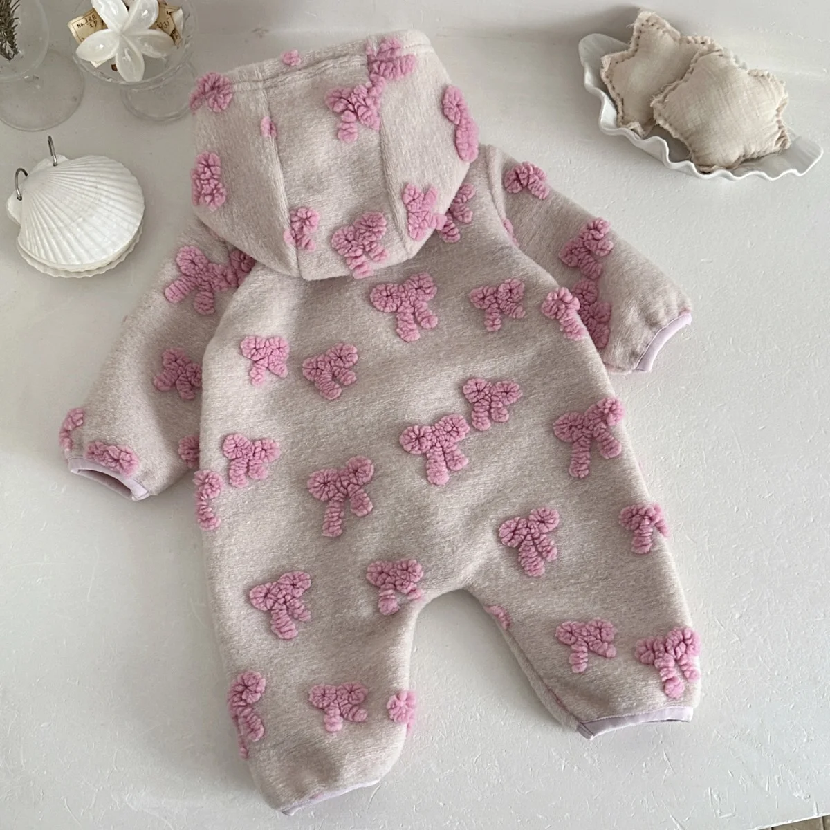 ชุดรอมเปอร์มีฮู้ดสำหรับเด็กผู้ - Newborn Baby Girl Romper Floral บทวิจารณ์และราคา