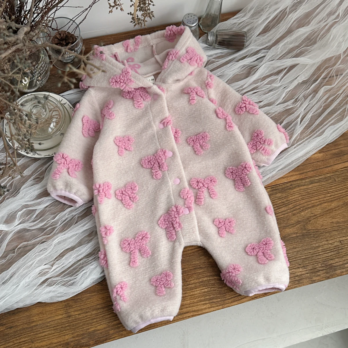 ชุดรอมเปอร์มีฮู้ดสำหรับเด็กผู้ - Newborn Baby Girl Romper Floral บทวิจารณ์และราคา