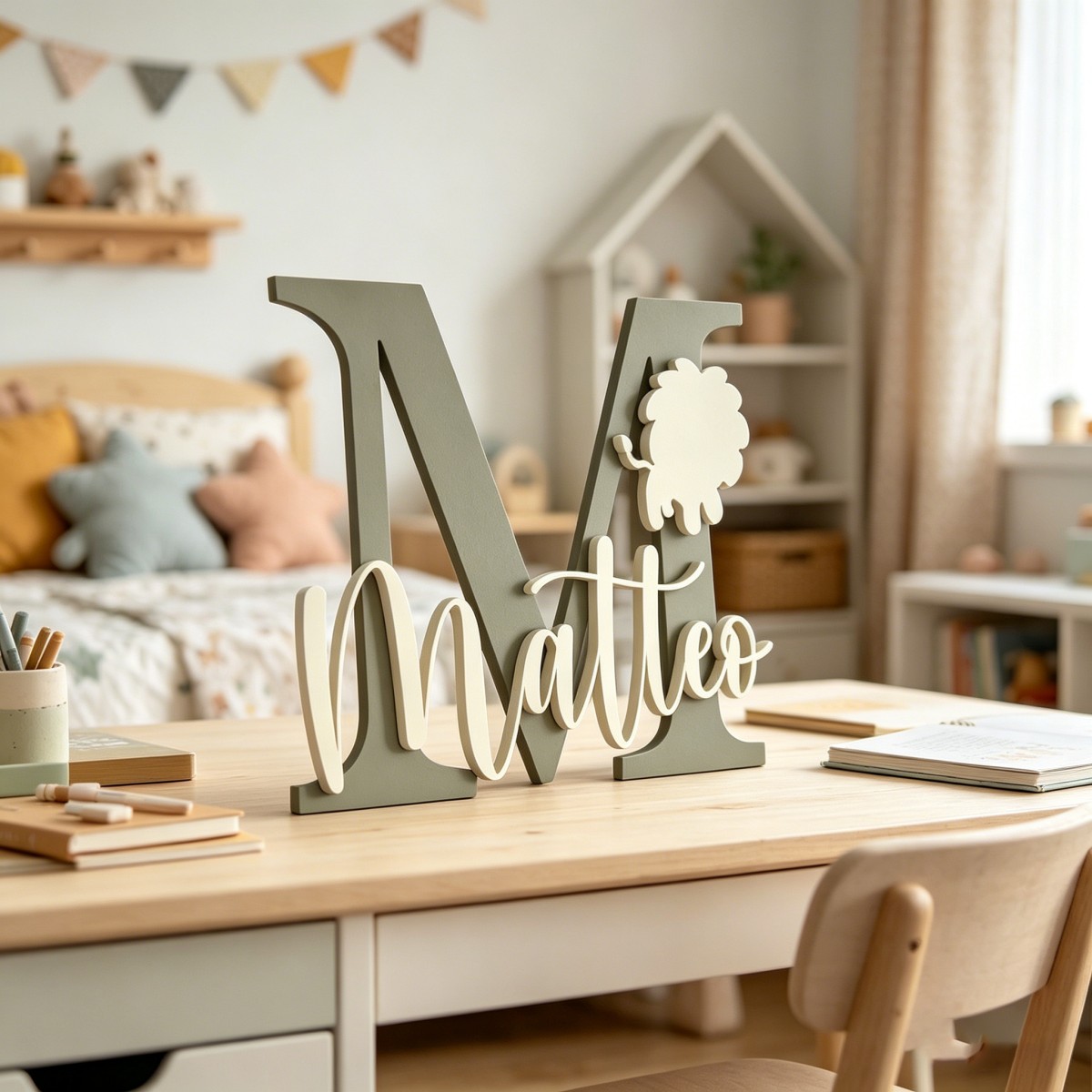 ป้ายชื่อไม้สลักชื่อและอักษรย่อ - Nursery บทวิจารณ์และราคา