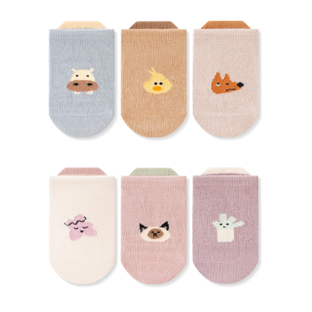 ถุงเท้ากันลื่นลายการ์ตูน 6 คู่ - Unisex Baby Socks Non Slip บทวิจารณ์และราคา